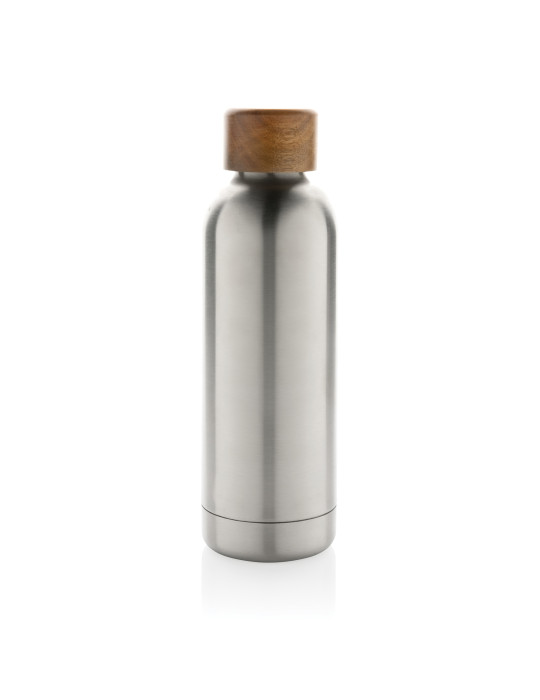 Gourde Wood 500 ml en acier RCS et acacia personnalisable