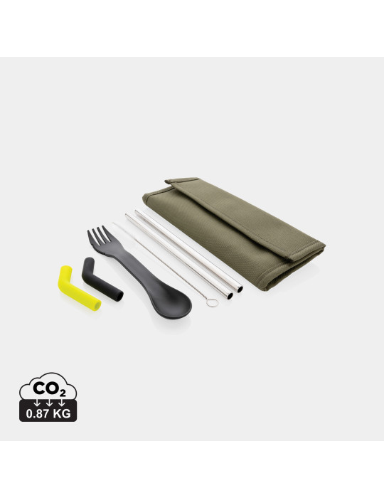Set pailles 2 pcs et couverts Tierra personnalisable