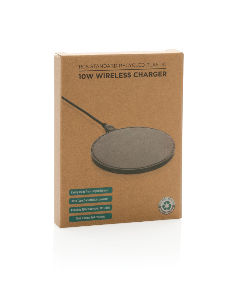 Chargeur induction 10W en plastique recyclé RCS personnalisable