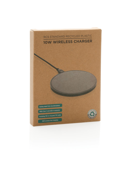 Chargeur induction 10W en plastique recyclé RCS personnalisable