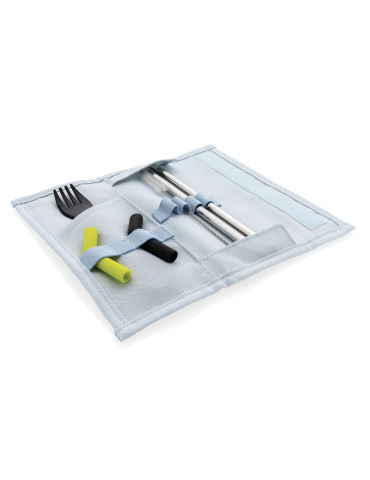 Set pailles 2 pcs et couverts Tierra personnalisable 2