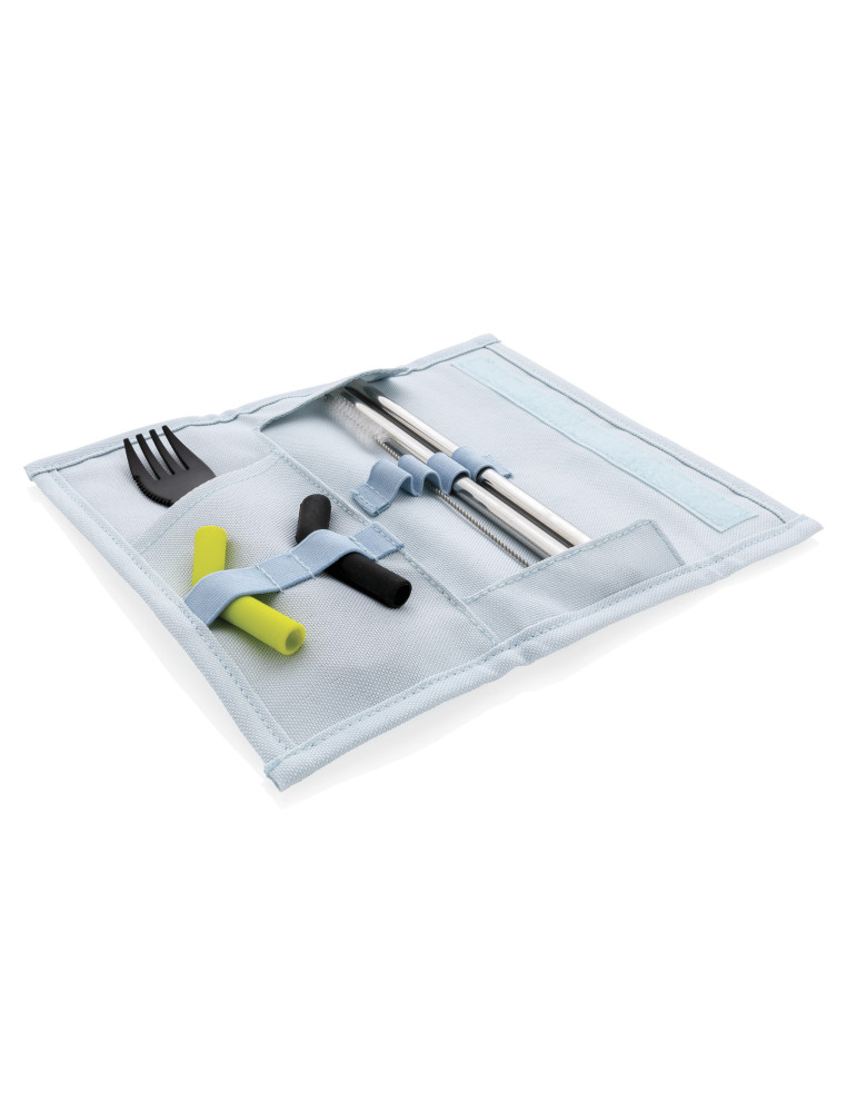 Set pailles 2 pcs et couverts Tierra personnalisable