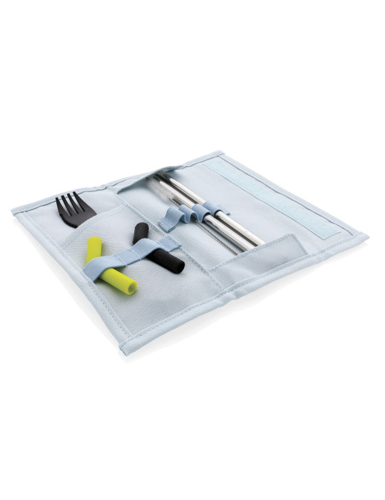 Set pailles 2 pcs et couverts Tierra personnalisable