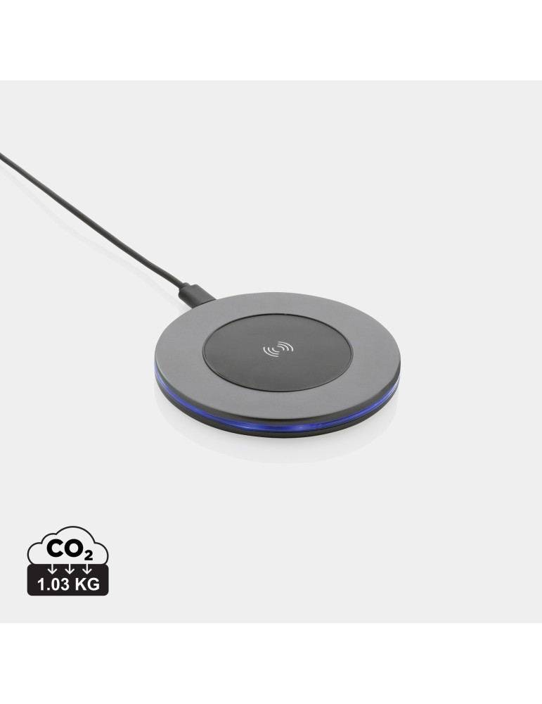 Chargeur sans fil 10W en aluminium recyclé RCS Terra personnalisable