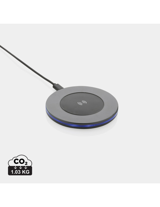 Chargeur sans fil 10W en aluminium recyclé RCS Terra personnalisable