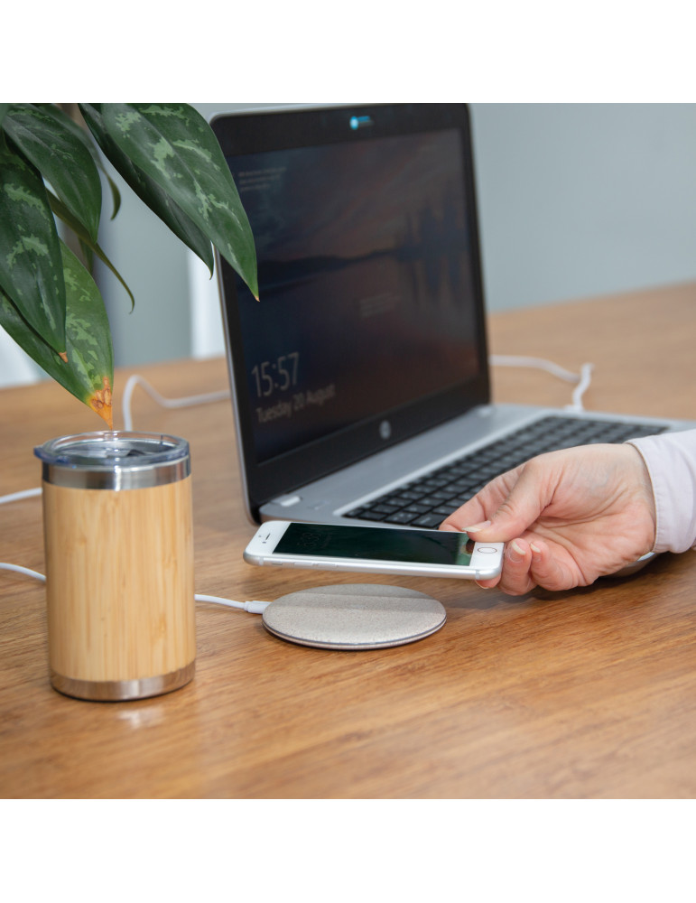 Chargeur à induction 5W en fibre de paille personnalisable