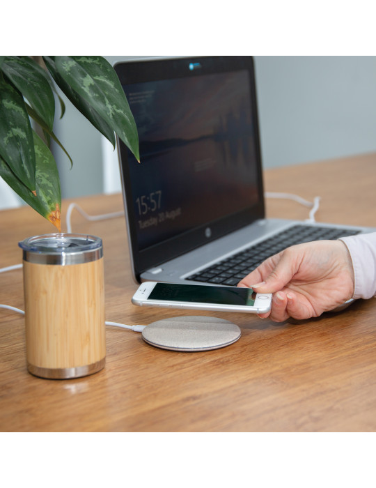 Chargeur à induction 5W en fibre de paille personnalisable
