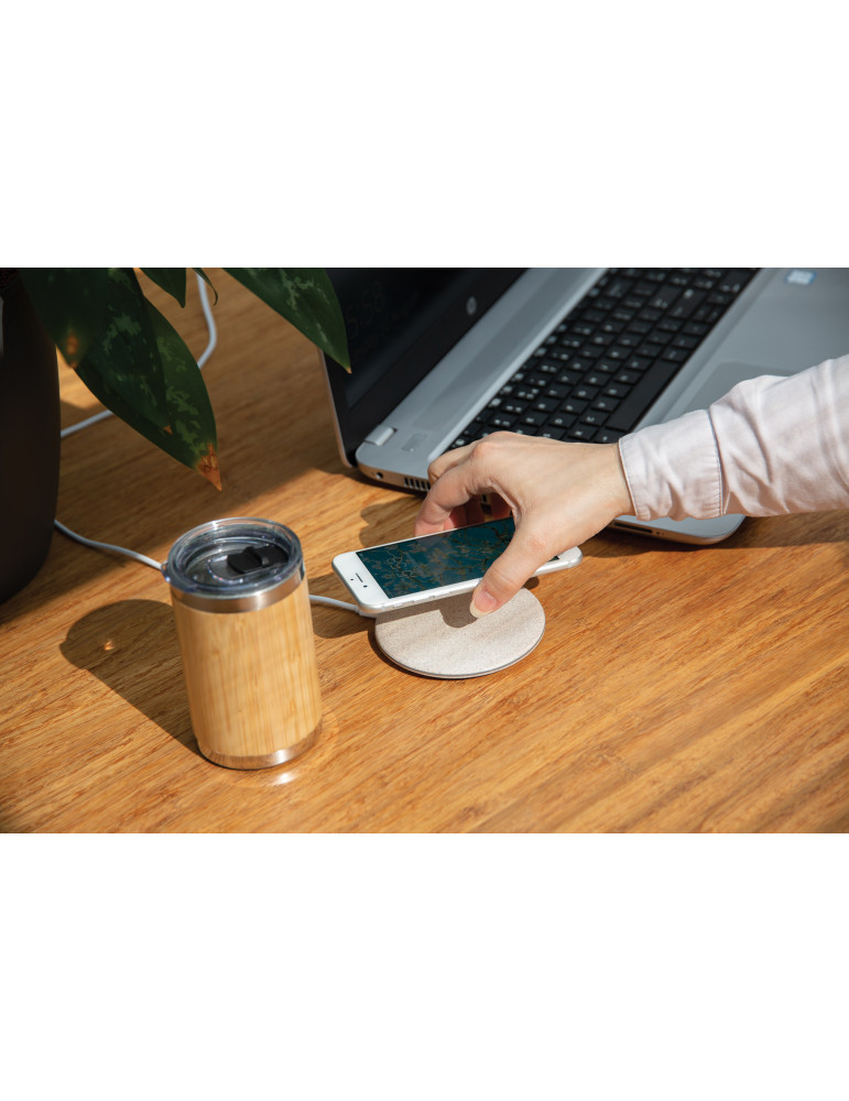 Chargeur à induction 5W en fibre de paille personnalisable