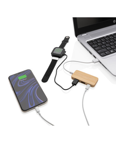 Hub en bambou avec Type C personnalisable 2