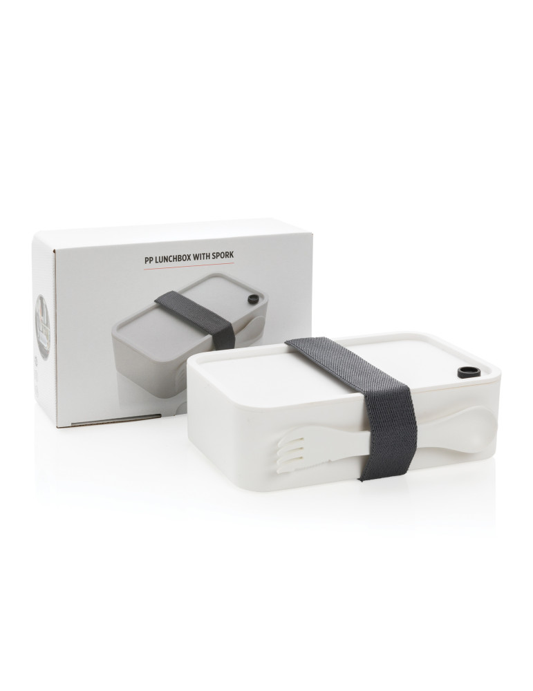 Boîte à Lunch en PP avec fourchette-cuillère personnalisable
