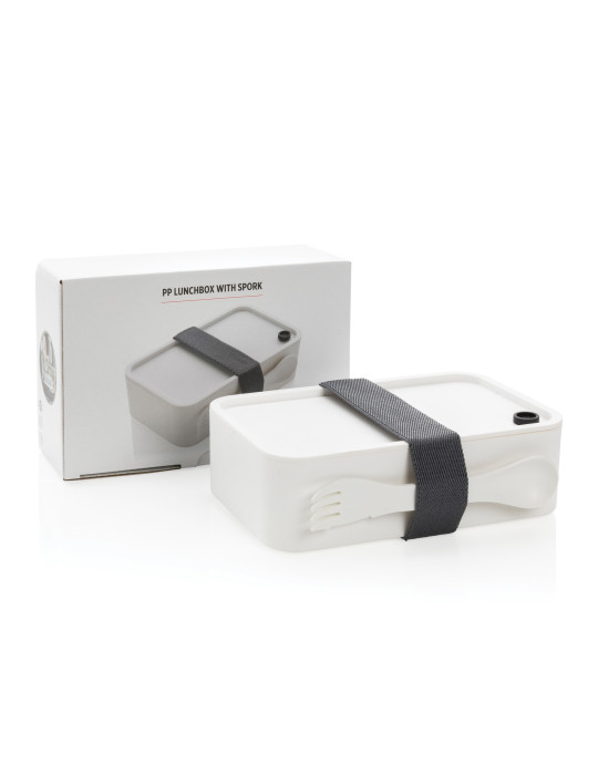 Boîte à Lunch en PP avec fourchette-cuillère personnalisable