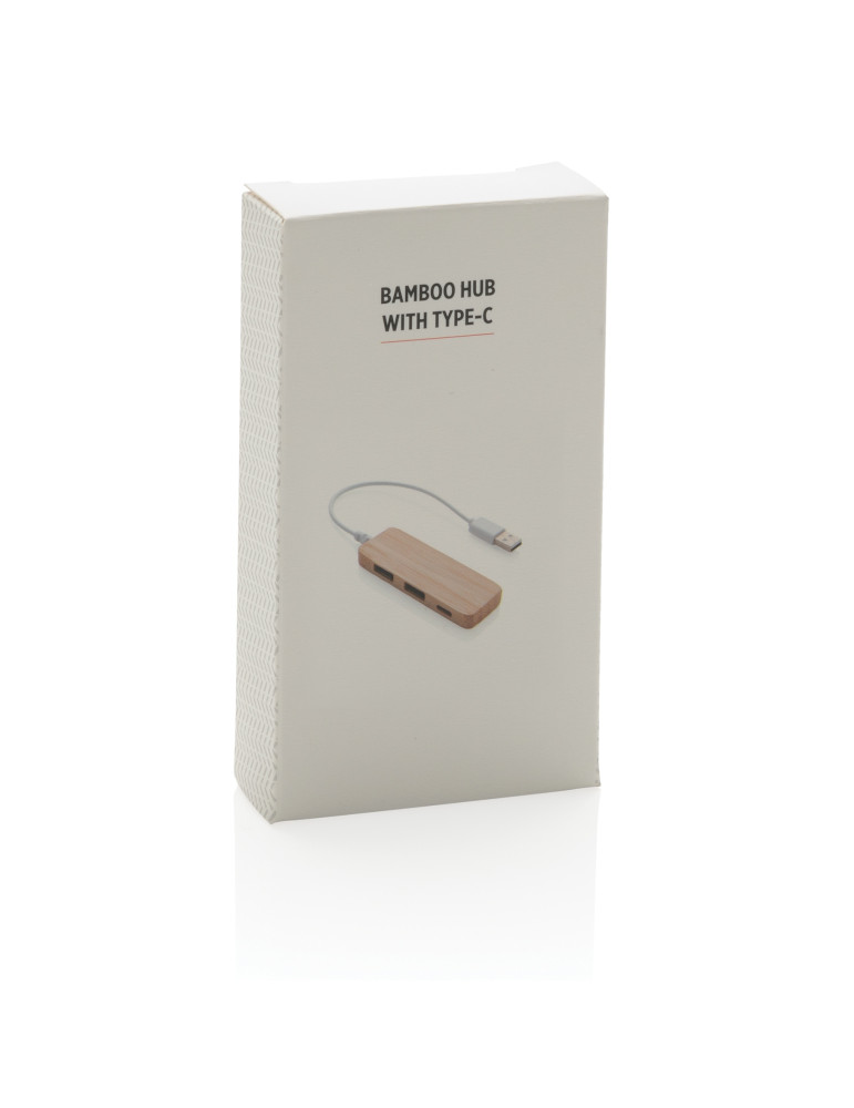 Hub en bambou avec Type C personnalisable