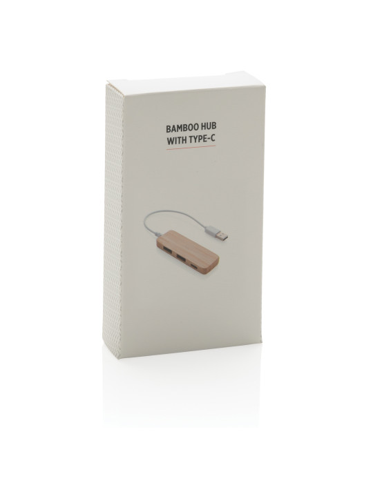 Hub en bambou avec Type C personnalisable