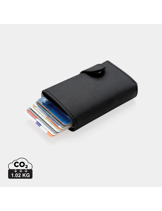 Porte-cartes RFID en aluminium avec portefeuille PU personnalisable