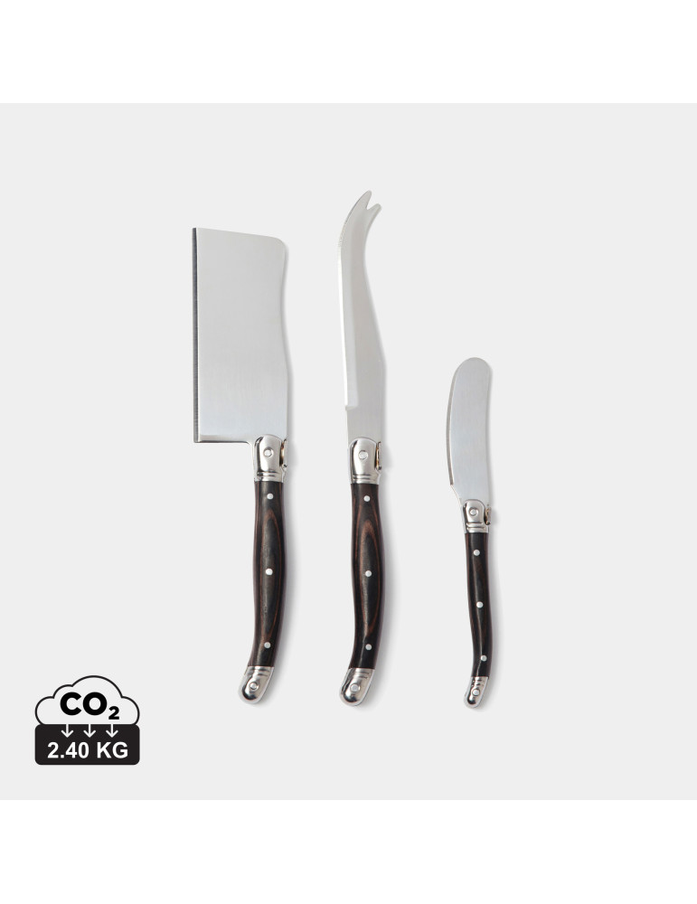 Trois couteaux fromage et beurre Vinga Gigaro personnalisable