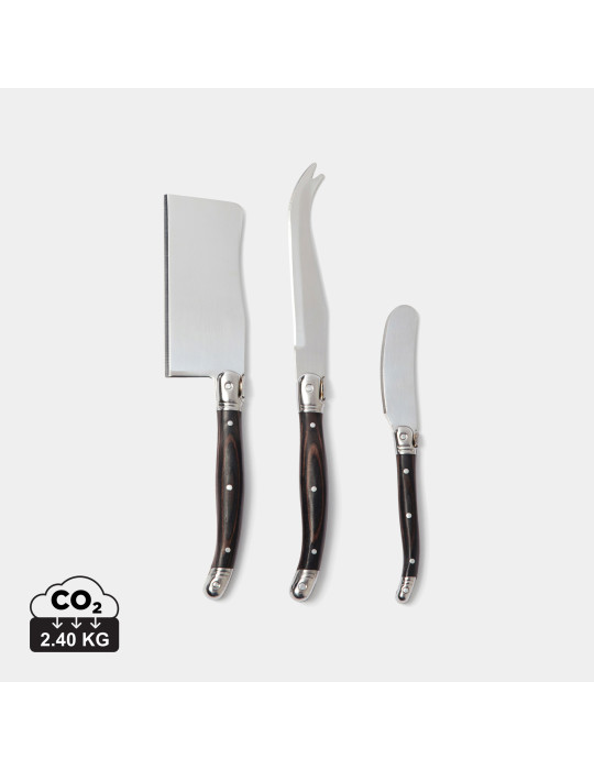 Trois couteaux fromage et beurre Vinga Gigaro personnalisable