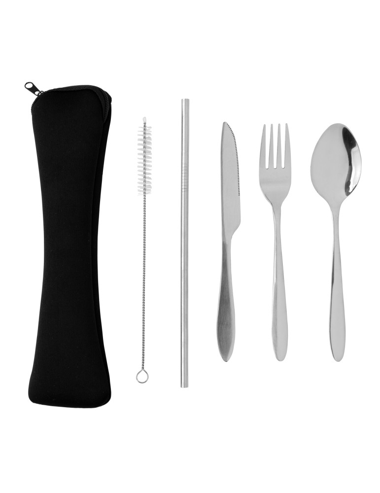 Ensemble de 4 couverts réutilisables en acier inoxydable personnalisable