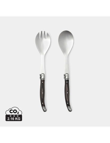 Couverts à salade Vinga Gigaro manches pakkawood personnalisable