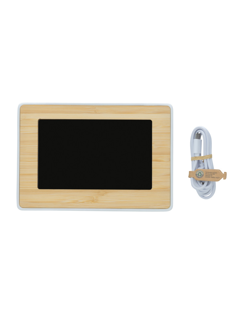 Horloge LED en bambou et plastique RCS Utah personnalisable