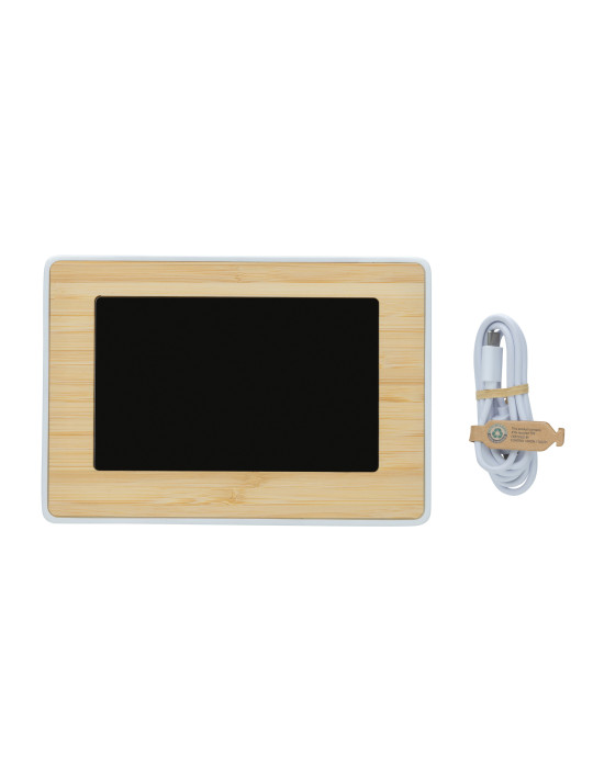 Horloge LED en bambou et plastique RCS Utah personnalisable