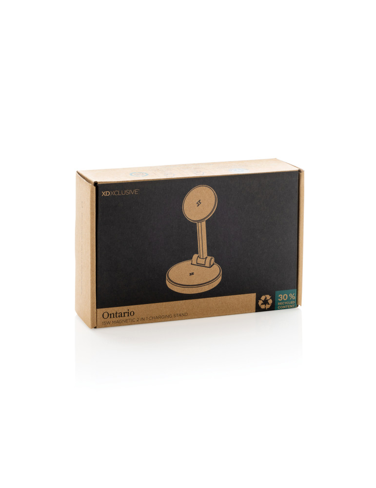 Chargeur 15W magnétique 2 en 1 Ontario personnalisable