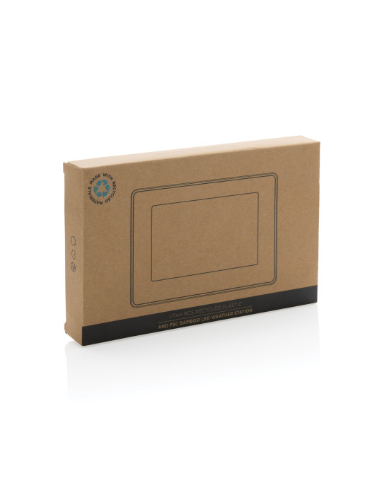 Horloge LED en bambou et plastique RCS Utah personnalisable