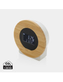 Horloge bureau en bambou et plastique recyclé RCS Utah personnalisable