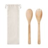 Couverts à salade en bambou personnalisés - MAYEN SET Matières : bambou Couleurs : beige