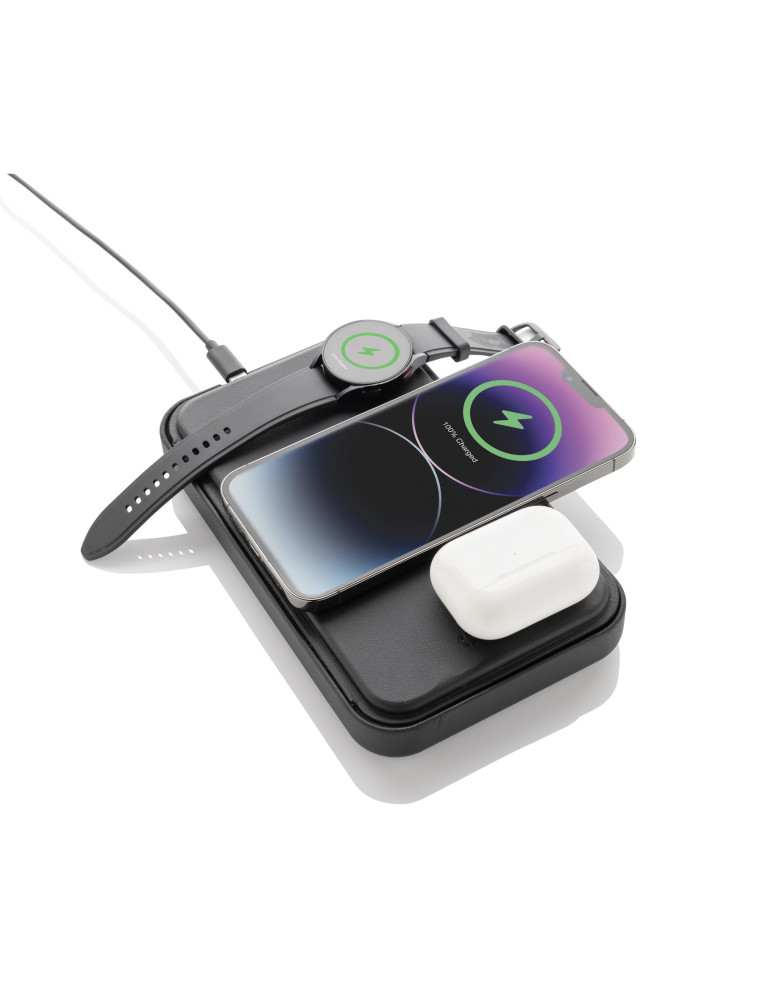 Étui Swiss Peak avec chargeur 3 en 1 et portefeuille amovible personnalisable