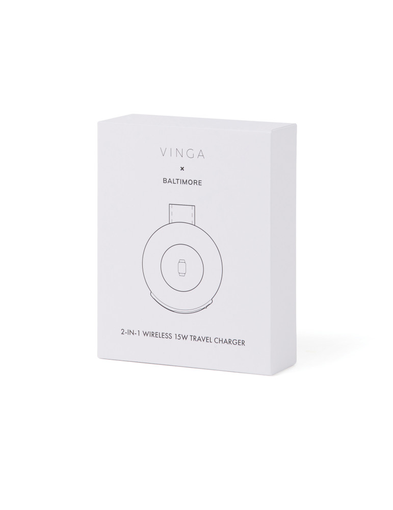Chargeur voyage Vinga Baltimore sans fil deux en un 15 W personnalisable