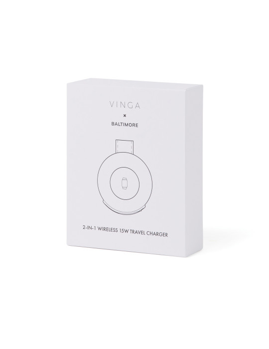 Chargeur voyage Vinga Baltimore sans fil deux en un 15 W personnalisable