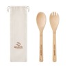 Couverts à salade en bambou personnalisés - MAYEN SET Matières : bambou Couleurs : beige personnalisable avec votre logo