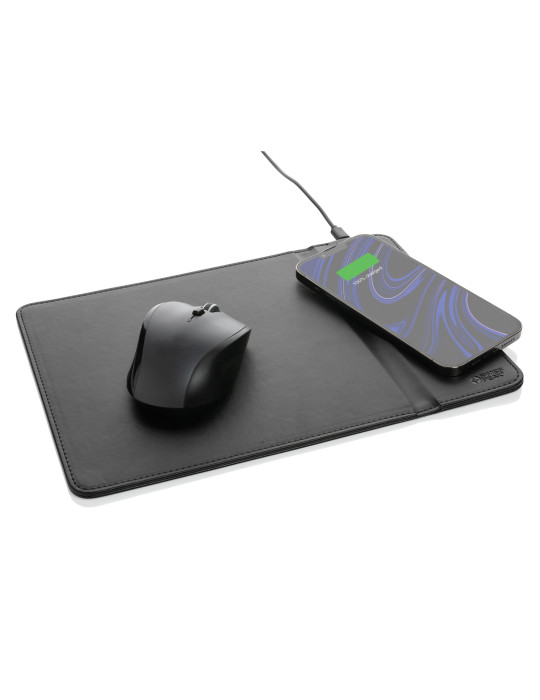 Tapis souris Swiss Peak en PU recyclé avec chargeur 10 W personnalisable