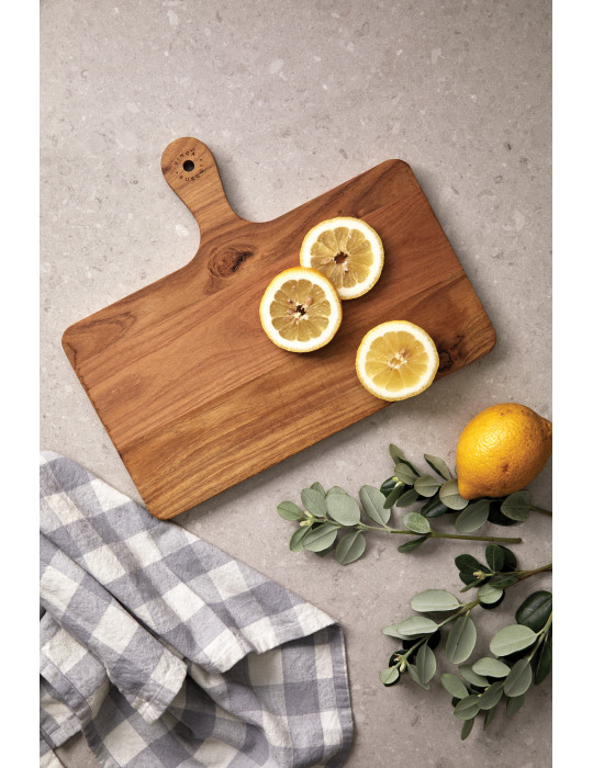 Planche de service horizontale Vinga Buscot en teck FSC personnalisable
