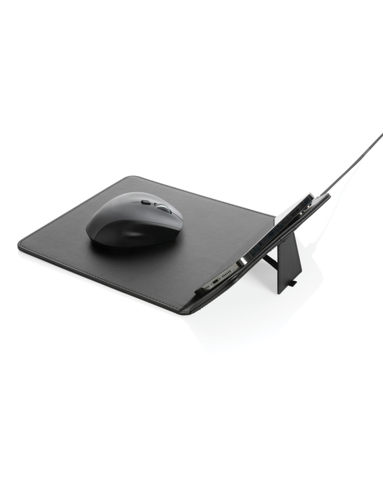 Tapis souris Swiss Peak en PU recyclé avec chargeur 10 W personnalisable