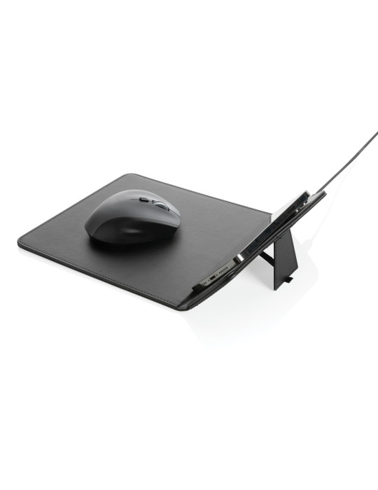 Tapis souris Swiss Peak en PU recyclé avec chargeur 10 W personnalisable