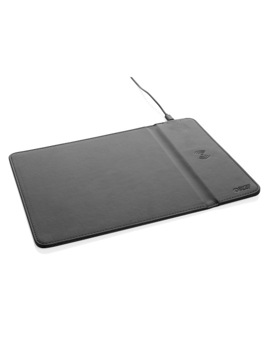 Tapis souris Swiss Peak en PU recyclé avec chargeur 10 W personnalisable