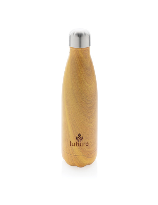 Gourde isotherme 500 ml effet bois personnalisable