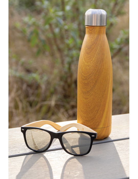 Gourde isotherme 500 ml effet bois personnalisable