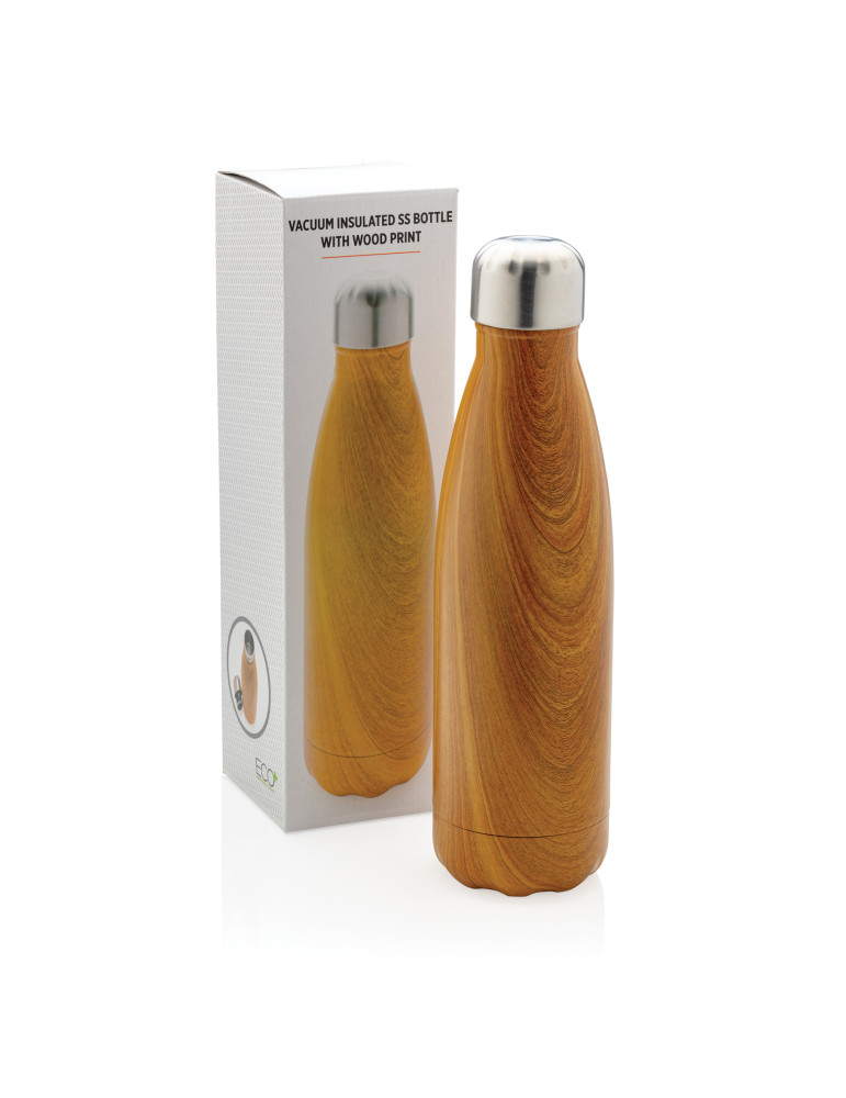 Gourde isotherme 500 ml effet bois personnalisable