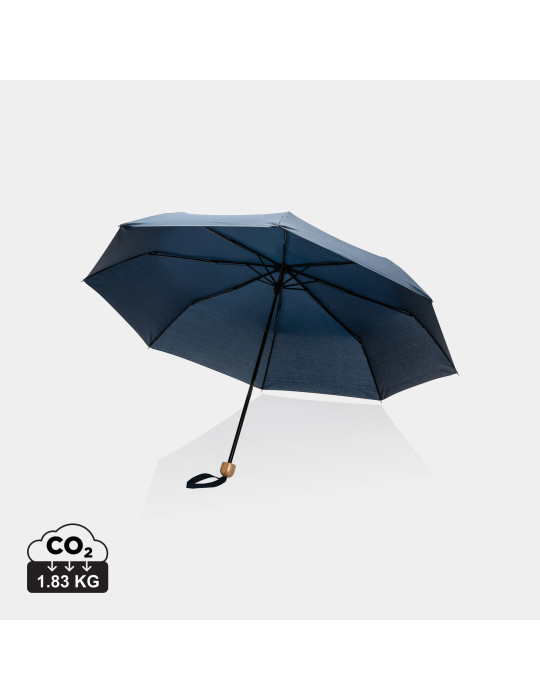 Mini parapluie Impact AWARE 20,5 pouces poignée bambou personnalisable