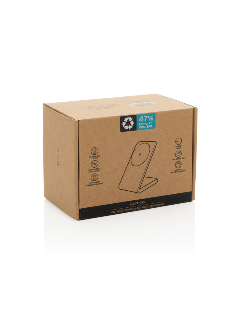 Chargeur magnétique 15W en plastique recyclé RCS VoltPerch personnalisable