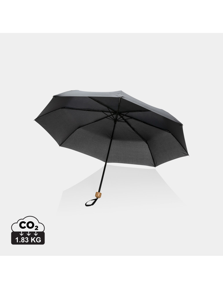 Mini parapluie Impact AWARE 20,5 pouces poignée bambou personnalisable