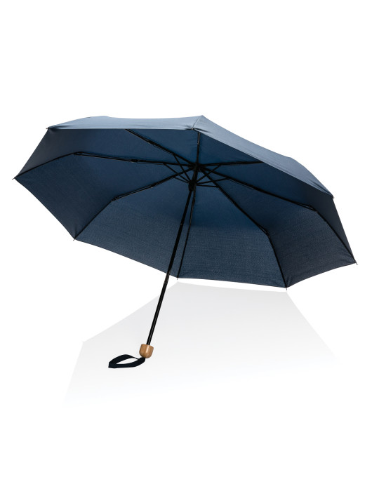 Mini parapluie Impact AWARE 20,5 pouces poignée bambou personnalisable