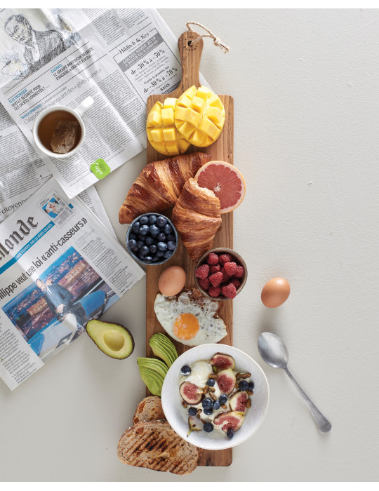 Planche longue Vinga Buscot 75 × 15 cm teck FSC personnalisable