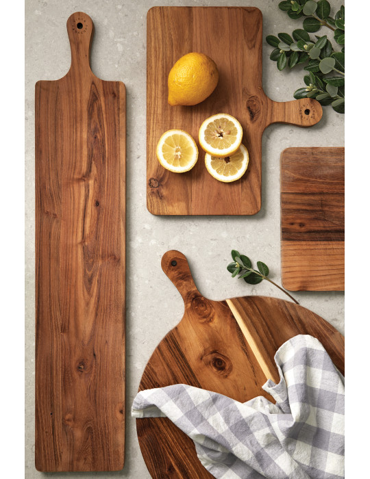 Planche longue Vinga Buscot 75 × 15 cm teck FSC personnalisable