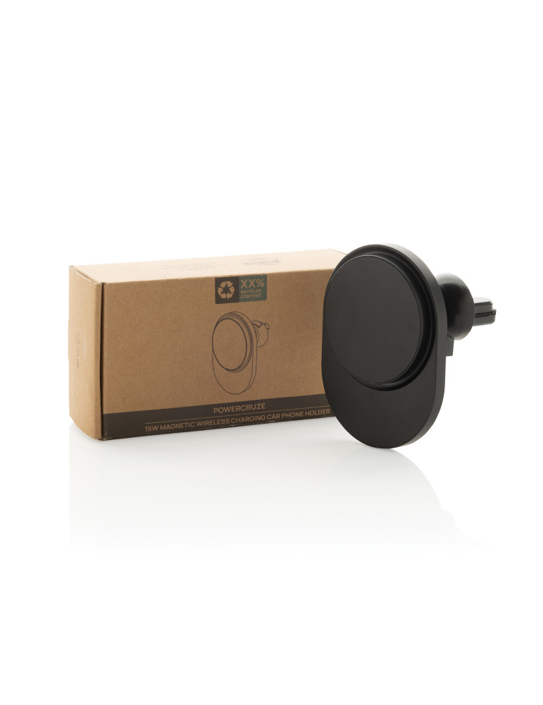 Support magnetique à voiture 15W en plastique RCS PowerCruze personnalisable