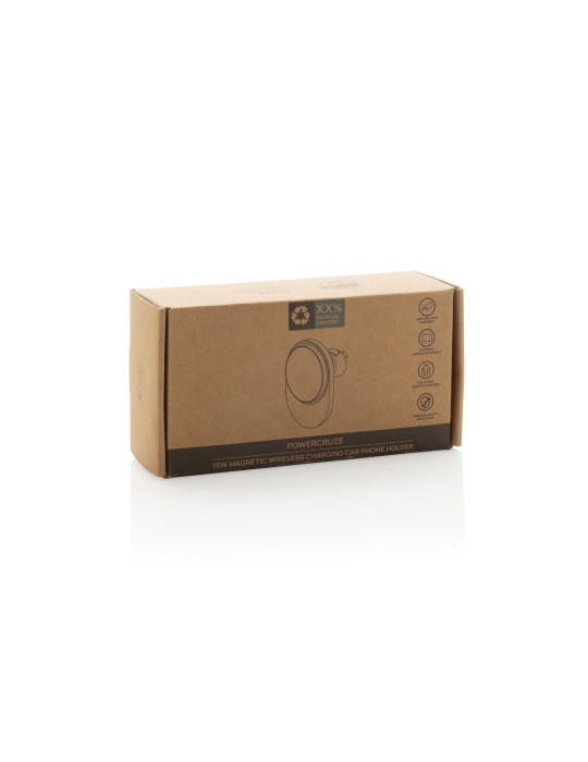 Support magnetique à voiture 15W en plastique RCS PowerCruze personnalisable
