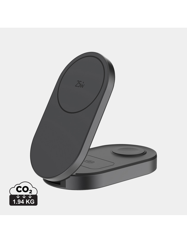 Chargeur 25W sans fil et pliable 3-en-1 Quantum personnalisable