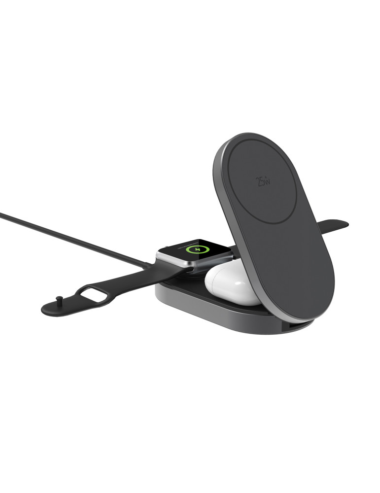 Chargeur 25W sans fil et pliable 3-en-1 Quantum personnalisable